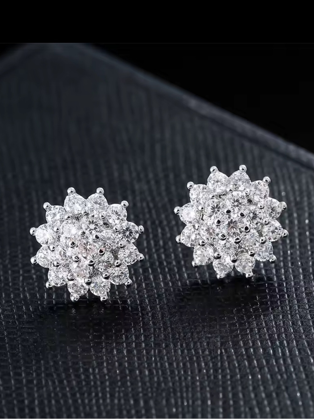 Target Silver Crystal Floral Cluster Stud Earrings